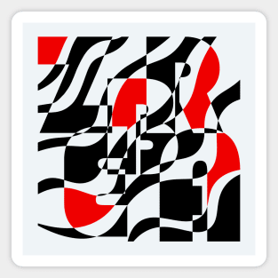Zebra - Retro Waves and Stripes - Geometric Art Magnet
